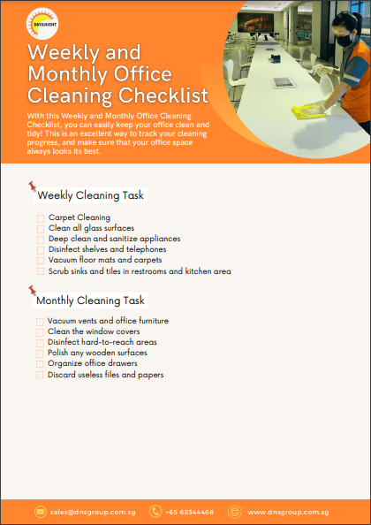 Weekly And Monthly Office Cleaning Checklist